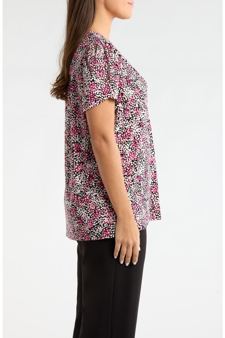 Tulip Sleeve Dot Print Jersey Top, Alternate, color, PINK BERRY MULTI