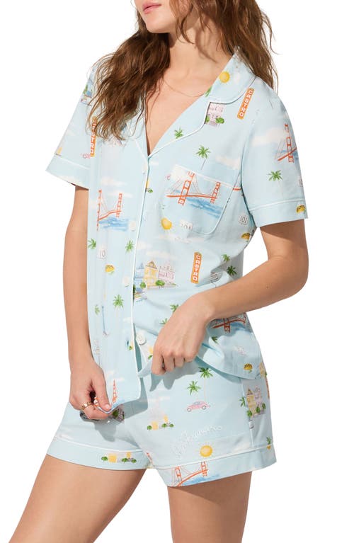 Bedhead Pajamas Print Jersey Short Pajamas In Blue