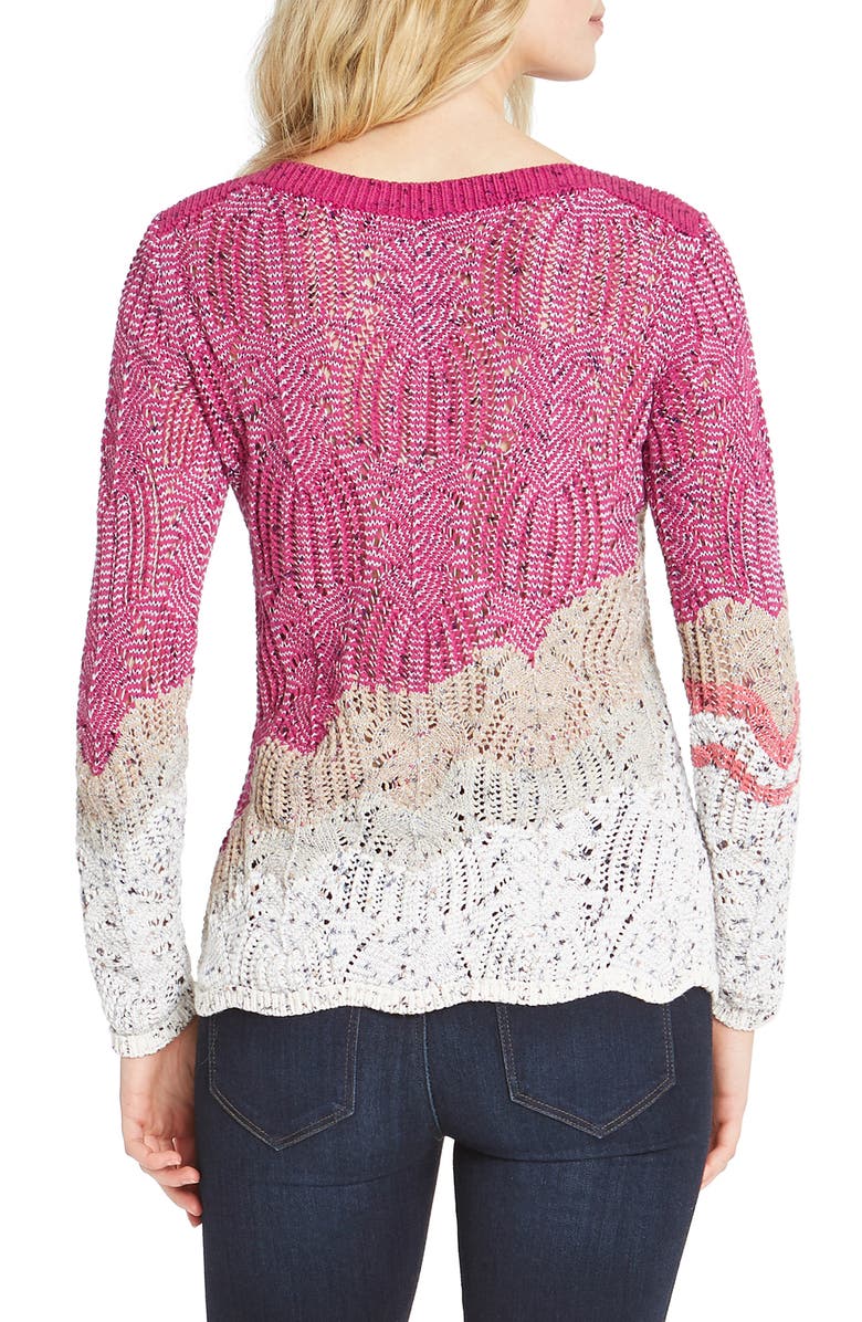 NIC+ZOE Peak Mixed Stitch Sweater, Alternate, color,