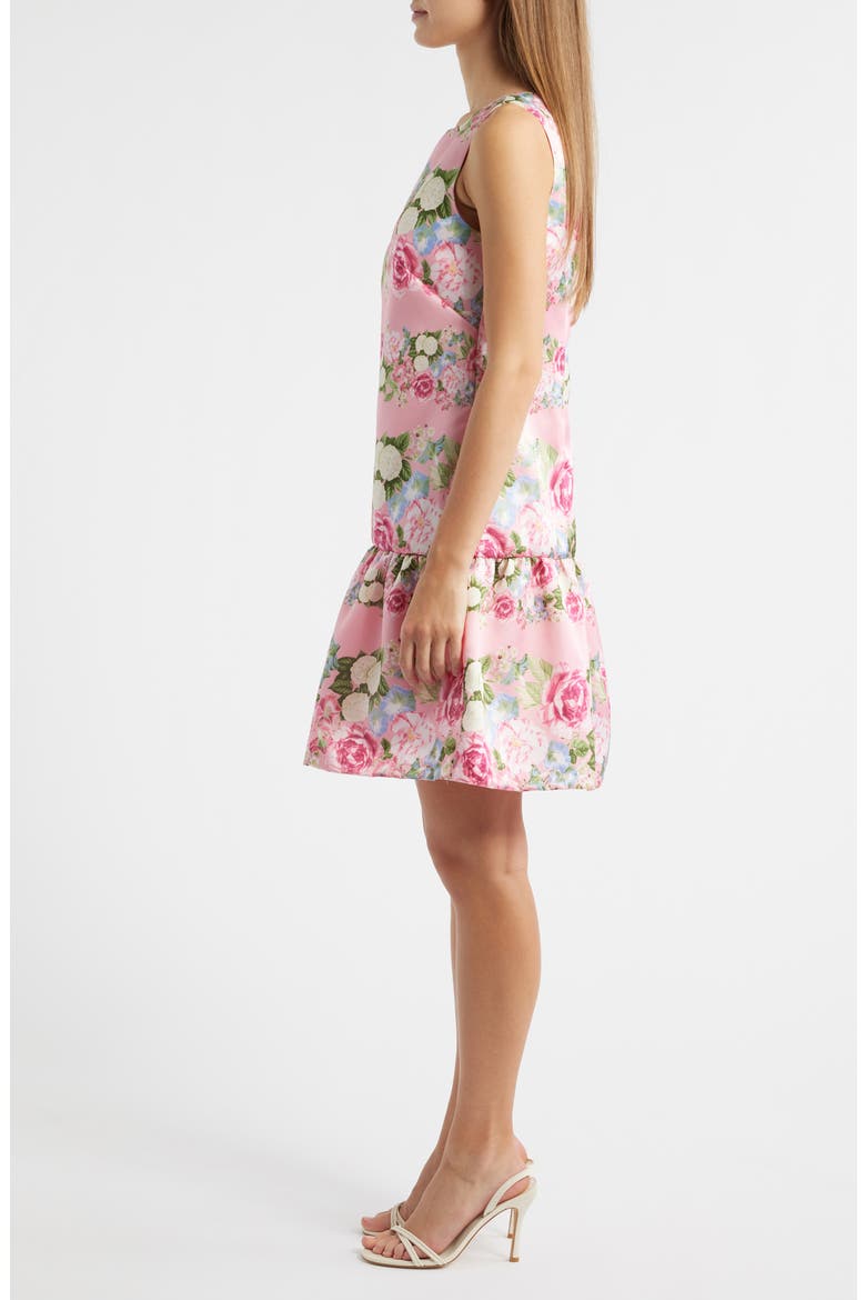 Floral Ruffle Hem Sleeveless Dress, Alternate, color, CARNATION PINK MULTI