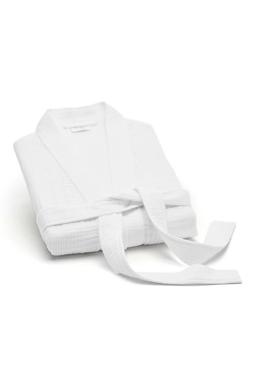 Boll & Branch Dream Rib Organic Cotton Robe In White
