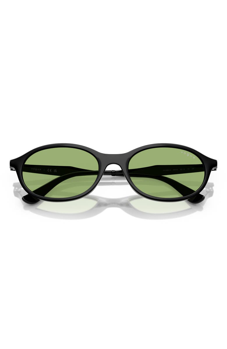 VOGUE 52mm Oval Sunglasses, Alternate, color, Black/ Green