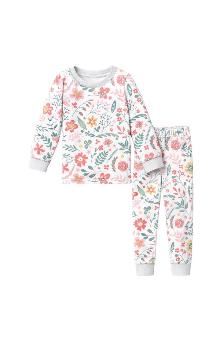 BenBen Girls Long Sleeve Pajamas Set, Main, color, White/Red