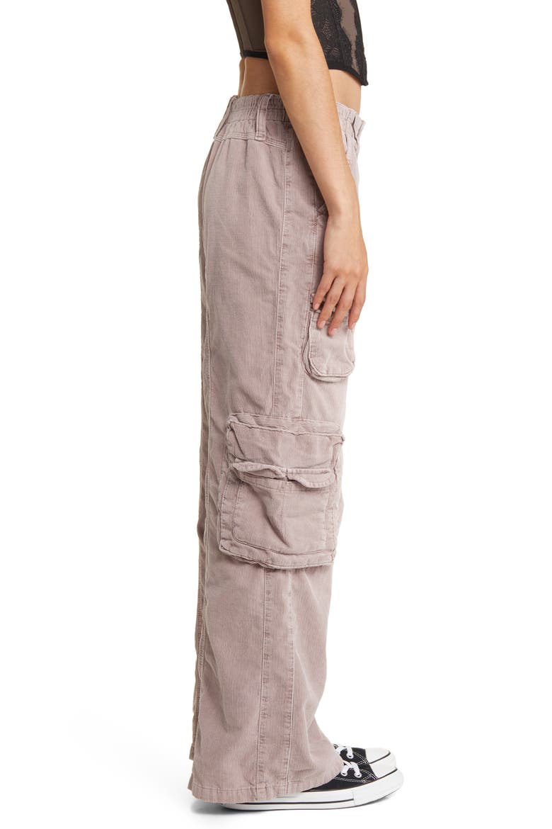 Y2K Low Rise Corduroy Cargo Pants, Alternate, color, LILAC