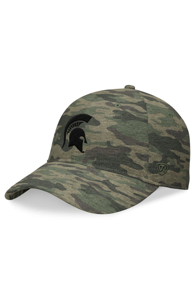 TOP OF THE WORLD Men's Top of the World Camo Michigan State Spartans OHT Military Appreciation Hound Adjustable Hat, Main, color, 