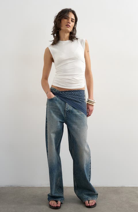 Ruched Drawcord Tank