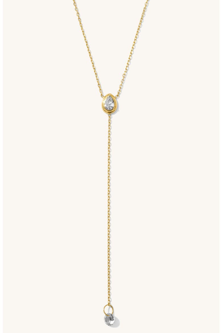 Pear Lariat Necklace, Main, color, Gold