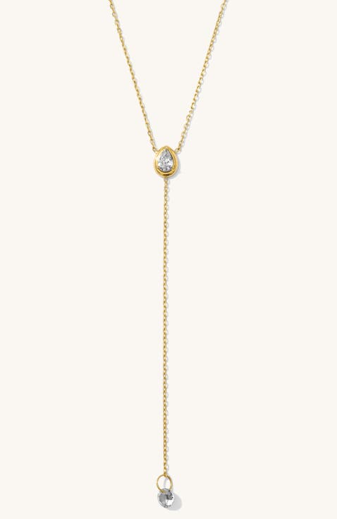Pear Lariat Necklace