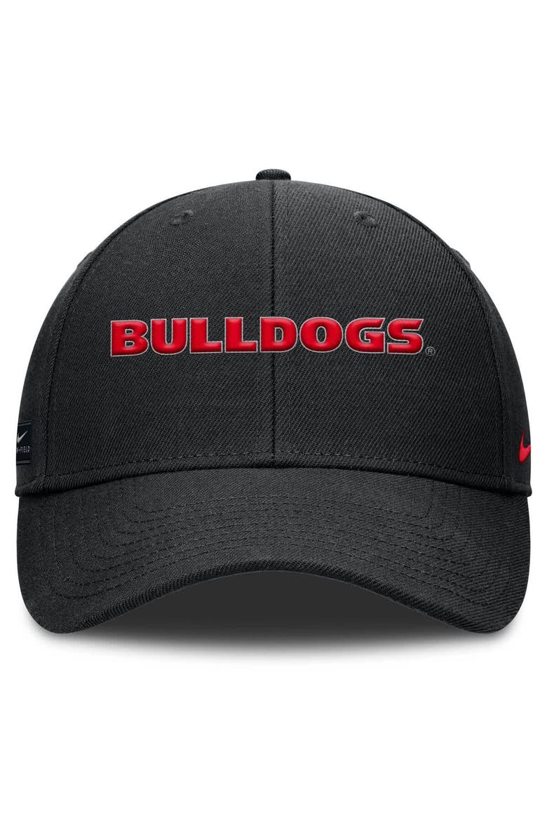 Nike Men's Nike Black Georgia Bulldogs 2025 On-Field Rise Performance Adjustable Hat, Alternate, color,