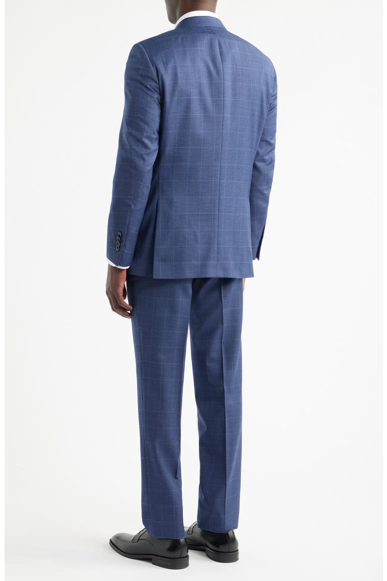Flynn Classic Fit Medium Blue Windowpane Check Wool Suit, Alternate, color, BLUE