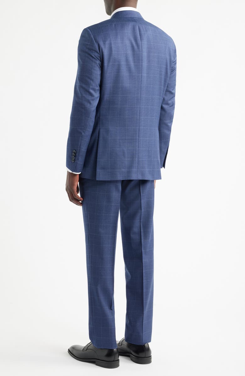 Peter Millar Flynn Classic Fit Medium Blue Windowpane Check Wool Suit, Alternate, color, Blue