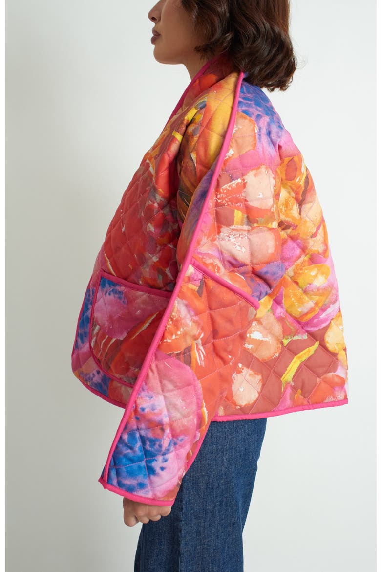 Marcia Reversible Jacket, Alternate, color, Purple/pink Floral Embroidery