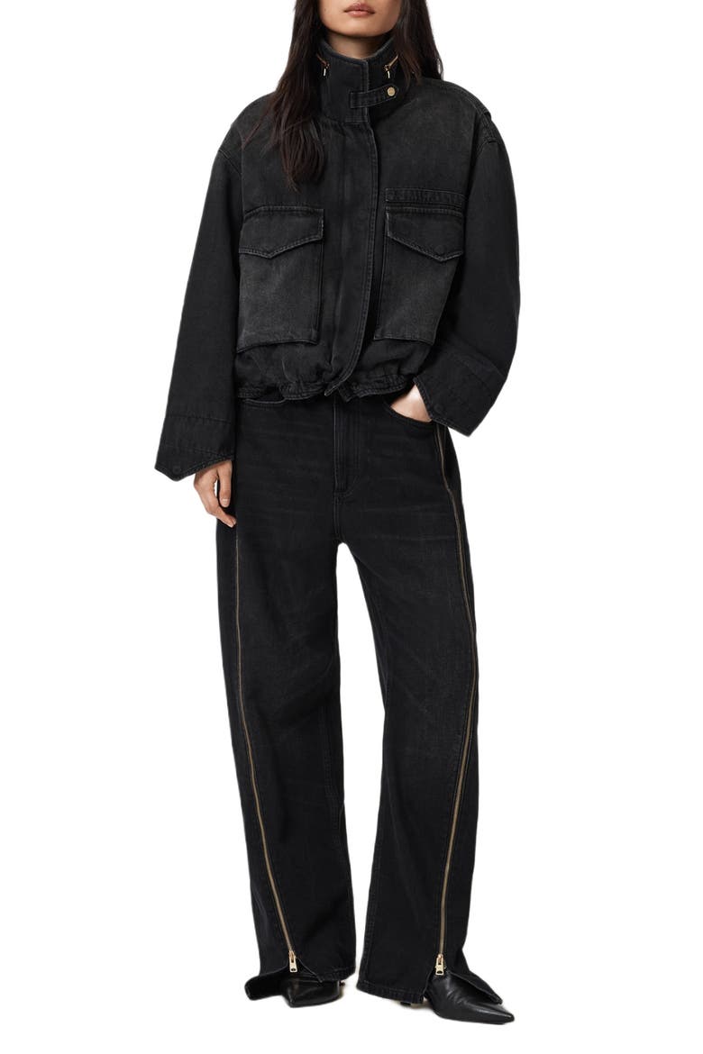 Clay Denim Jacket, Alternate, color, WASHED BLACK