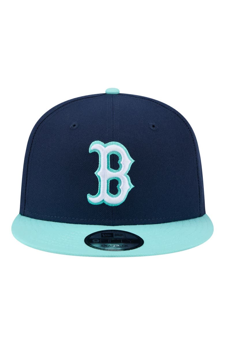 New Era Men's New Era Navy/Turquoise Boston Red Sox Two-Tone Color Pack 9FIFTY Snapback Hat, Alternate, color, Navy