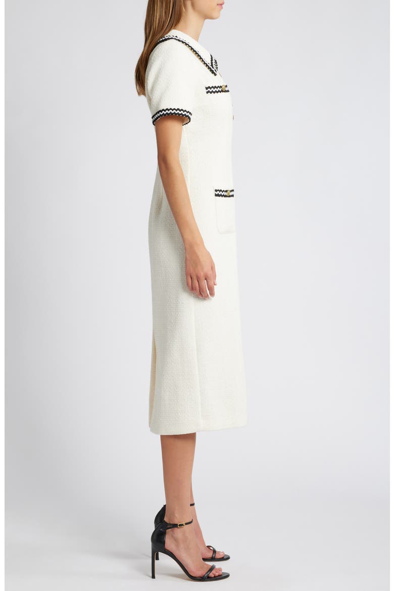 Button Front Tweed Dress, Alternate, color, IVORY