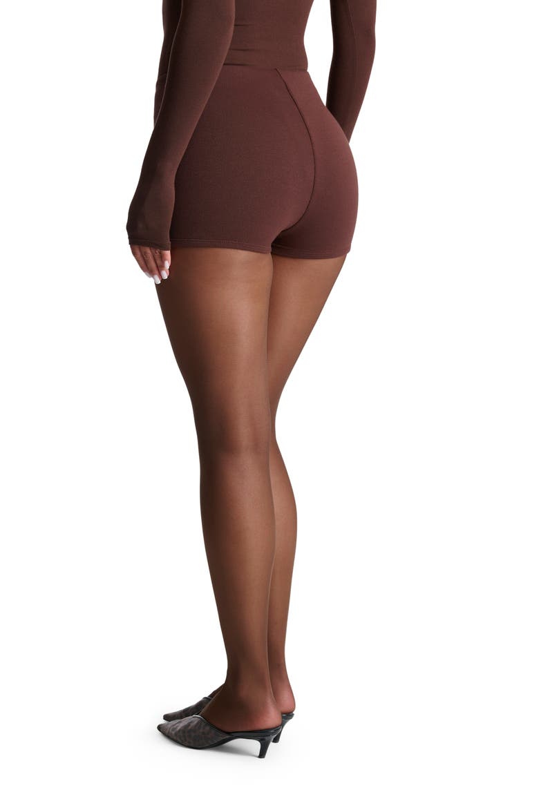 High Waist Hot Shorts, Alternate, color, CHOCOLATE