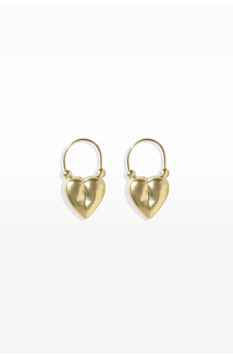 67jewelry Gold Puffed Heart Earrings, Alternate, color, Gold