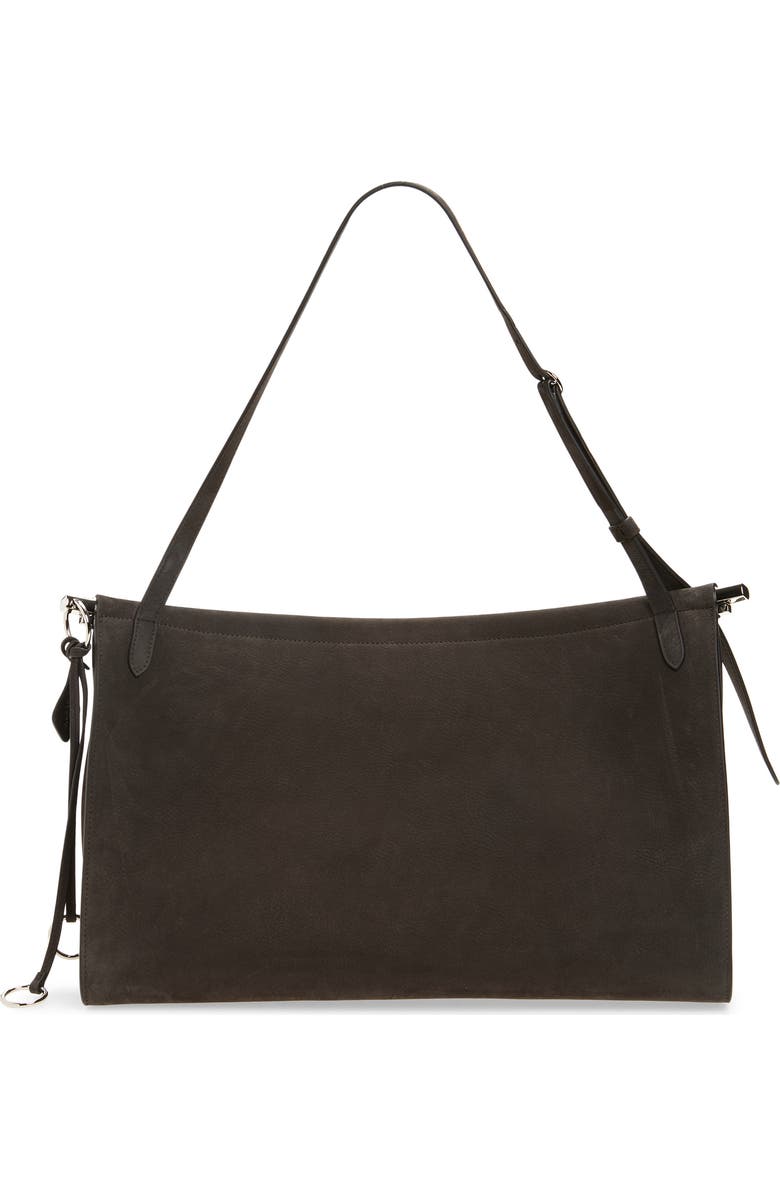 Alaïa Large Le Click East/West Suede Shoulder Bag, Alternate, color, Anthracite