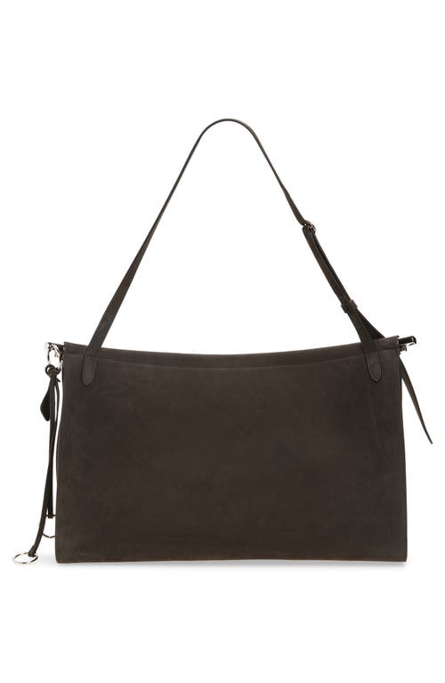 Alaïa Large Le Click East/west Suede Shoulder Bag In Gray