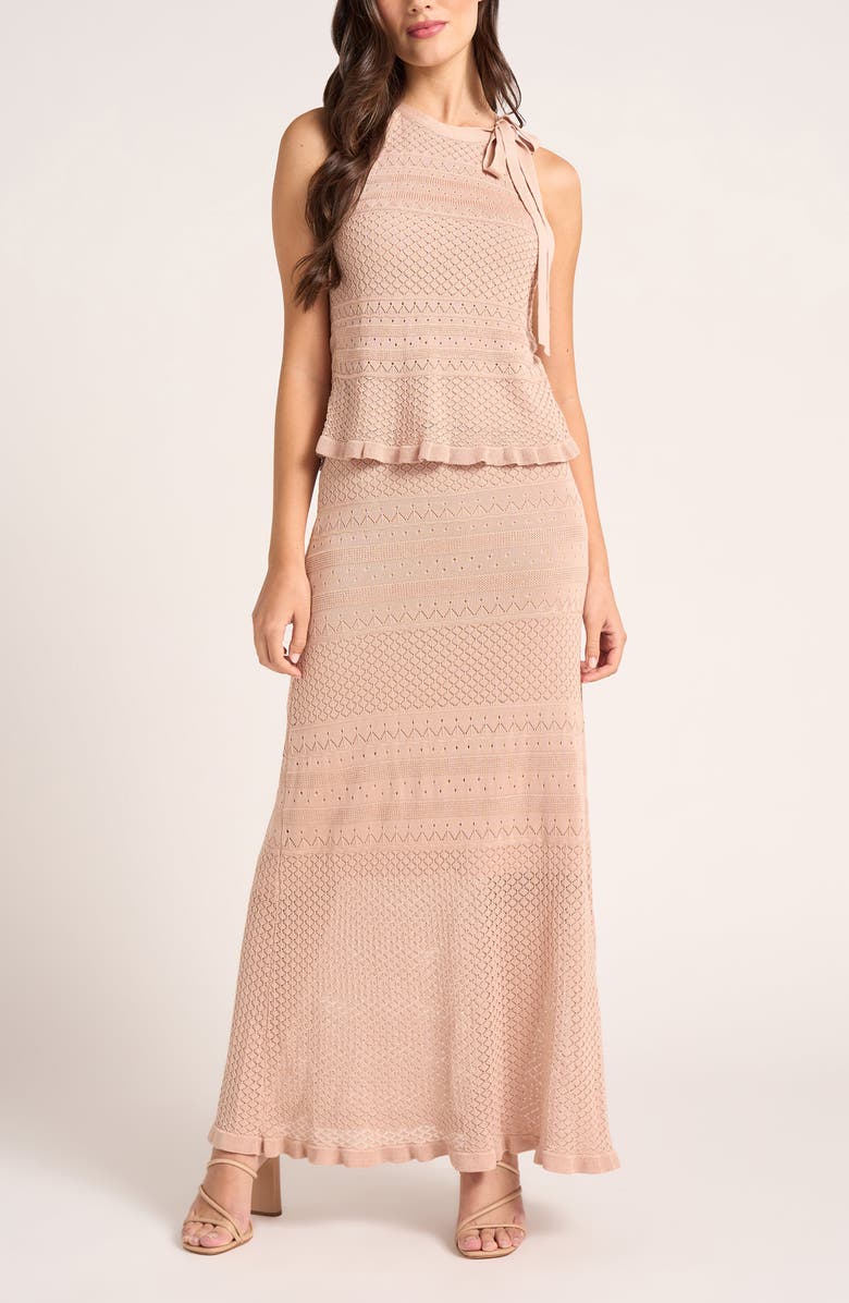 matty m. Mae Tie Neck Pointelle Sweater Vest, Alternate, color, 