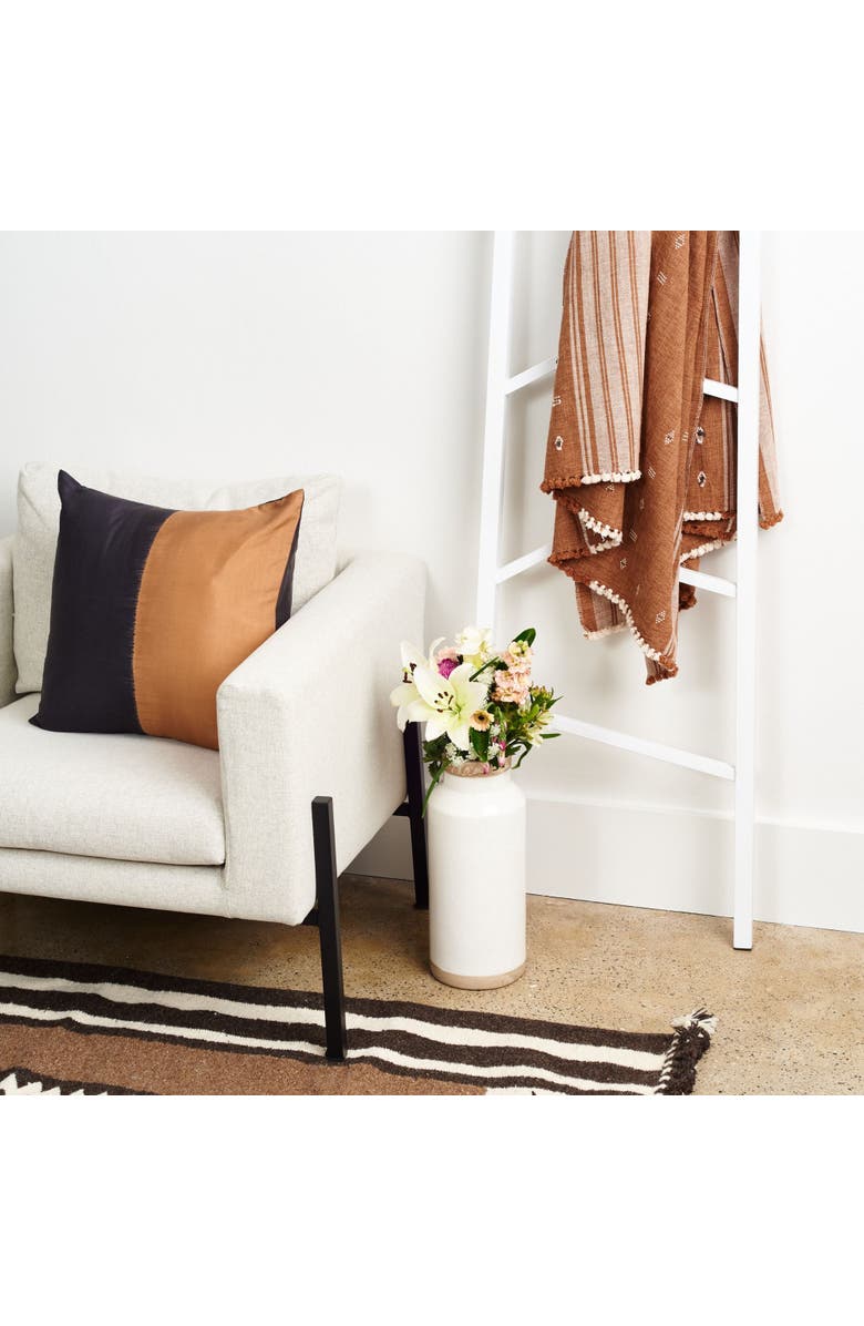 Studio Variously Kala Black and Gold Color Block Mulberry Silk Pillow - Cover Only, Alternate, color, Black/Gold