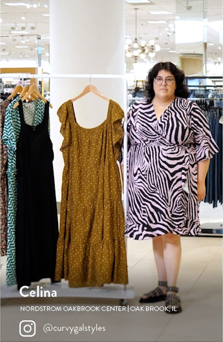 Daisy Stitch Ruffle Sleeve Tiered Midi Dress, sales video thumbnail