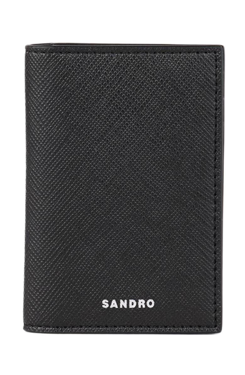 SANDRO Reconstituted leather leather wallet, Main, color, Black