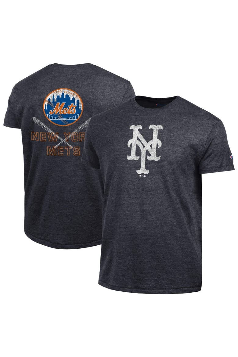 Men's Champion  Black New York Mets Tri-Blend T-Shirt, Main, color, Black
