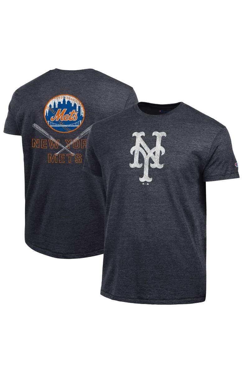 Champion Men's Champion  Black New York Mets Tri-Blend T-Shirt, Main, color, Black