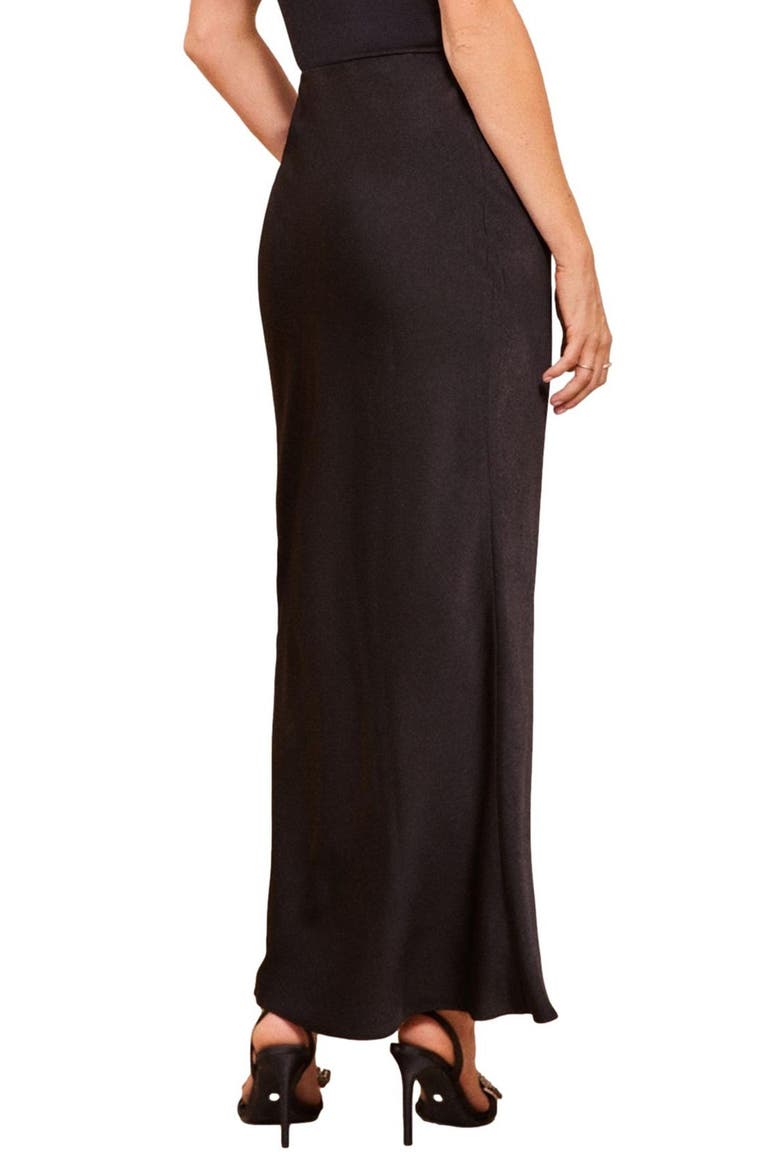 Satin Maxi Skirt, Alternate, color, BLACK