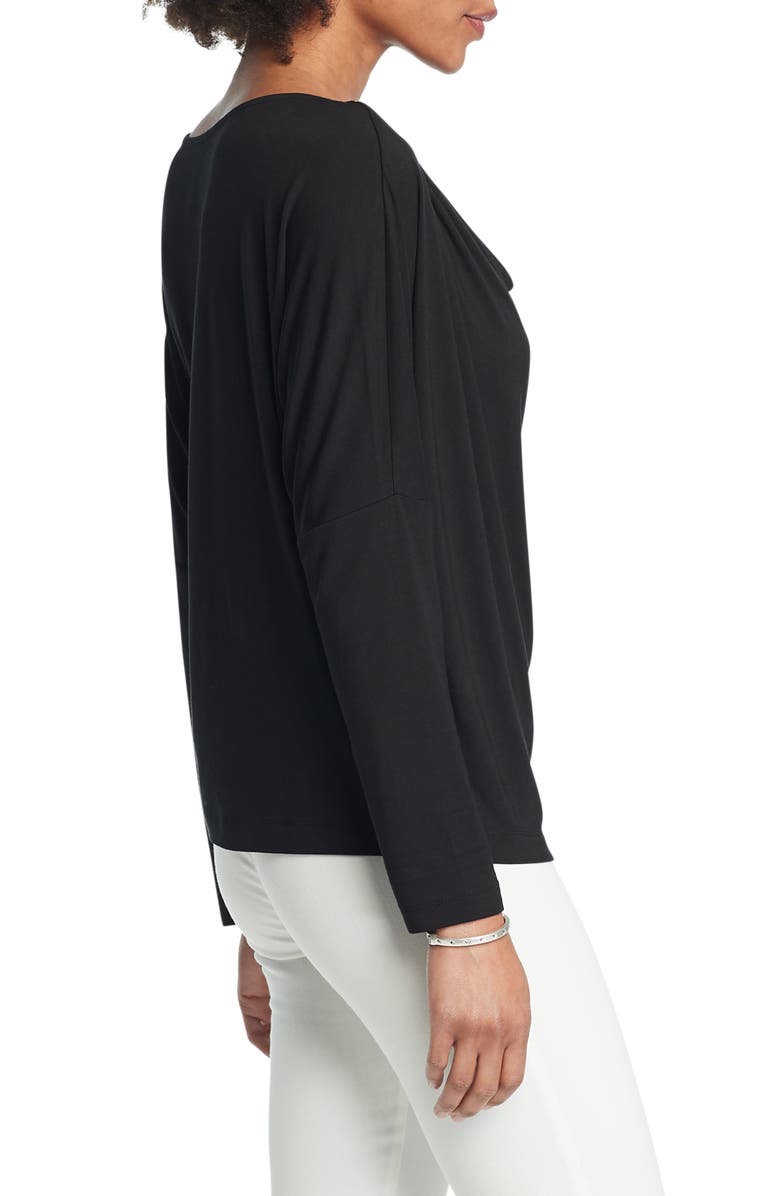 NIC+ZOE Eaze Cowl Neck Top, Alternate, color, Black Onyx