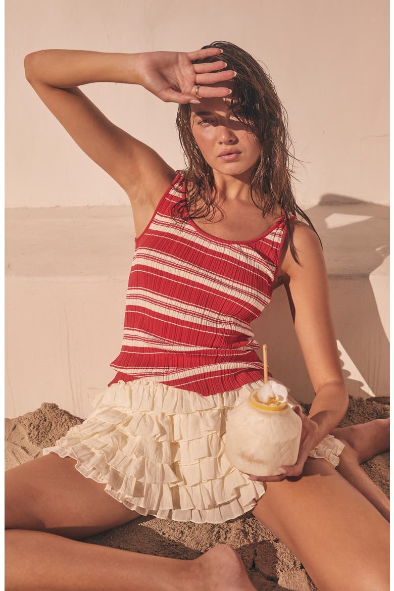 Kaylea Stripe Rib Sweater Tank, Alternate, color, RED STRIPE