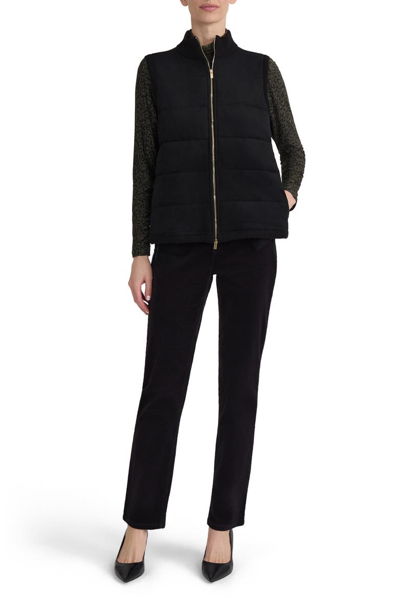 Quilted Zip Vest, Alternate, color, JONES BLACK