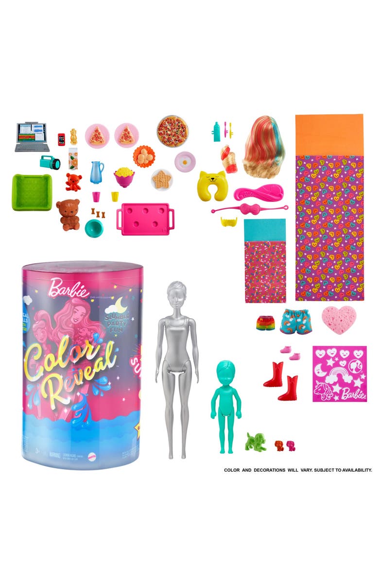 Mattel Barbie<sup>®</sup> Color Reveal Slumber Party Set with 50 Surprises, Alternate, color,