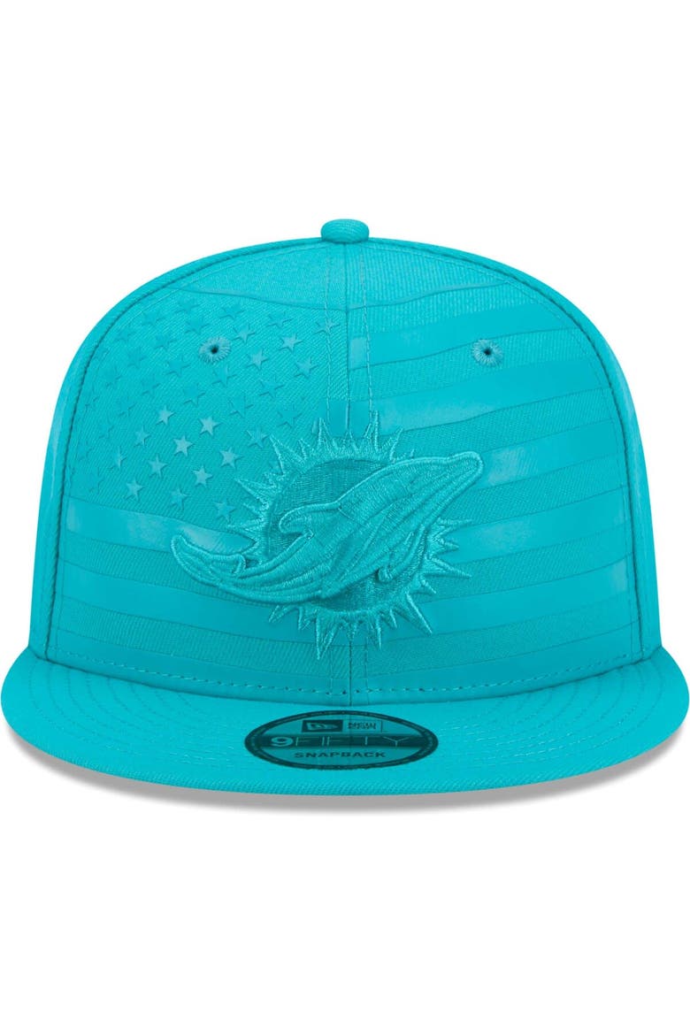 Men's New Era Aqua Miami Dolphins Independent 9FIFTY Snapback Hat, Alternate, color, Aqua