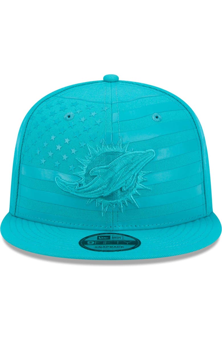 New Era Men's New Era Aqua Miami Dolphins Independent 9FIFTY Snapback Hat, Alternate, color, Aqua
