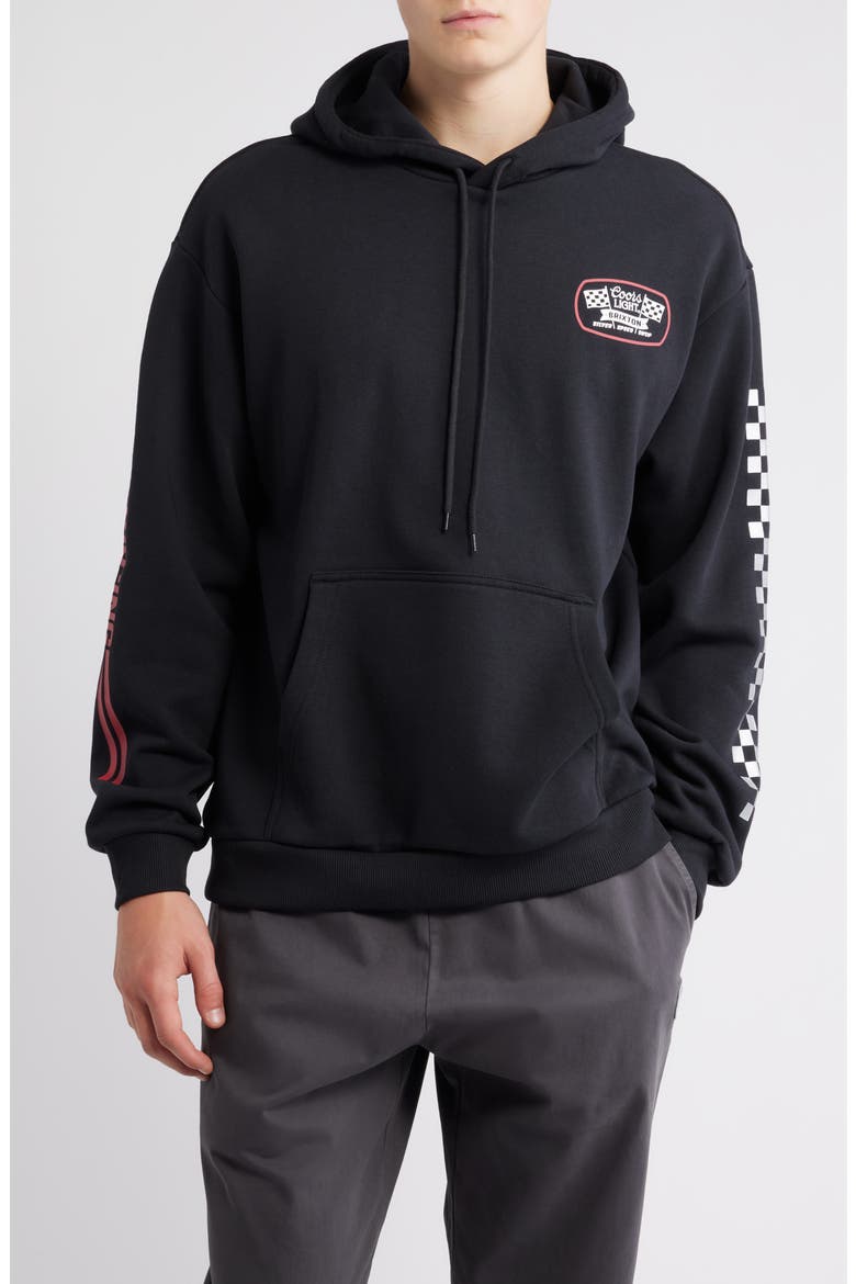 Coors Light® Pit Stop Graphic Hoodie, Main, color, BLACK