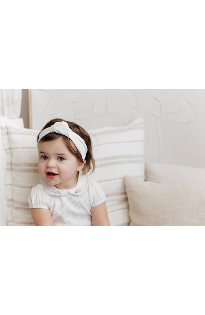 Ely's & Co. Organic Cotton Embroidered Collar Collection - Romper, Alternate, color, Ivory Heather