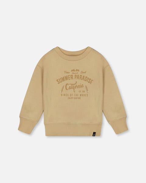 Little Boy's Pullover Graphic Sweatshirt Beige