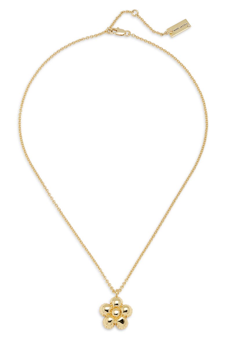 Daisy Balloon Pendant Necklace, Main, color, LIGHT ANTIQUE GOLD