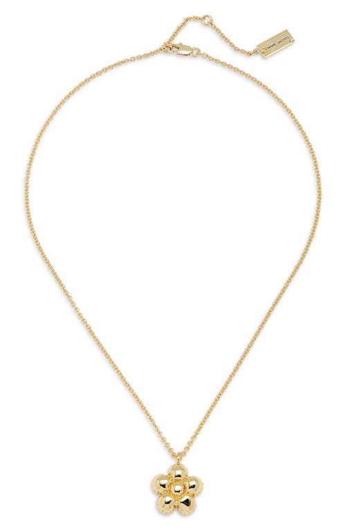 Marc Jacobs Daisy Balloon Pendant Necklace In Light Antique Gold