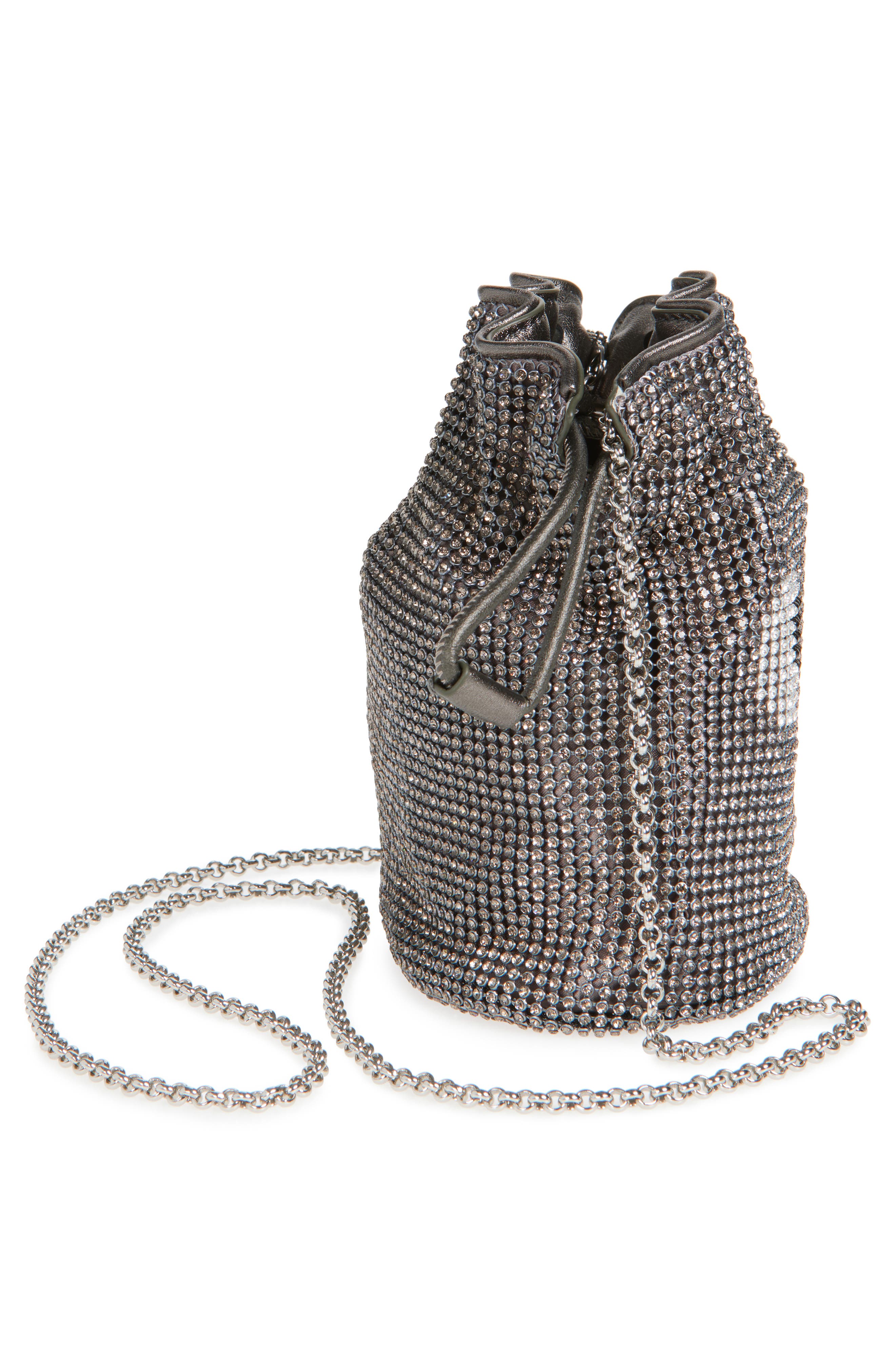 Anya Hindmarch Eyes Crystal Mesh Drawstring Pouch, Alternate, color, 