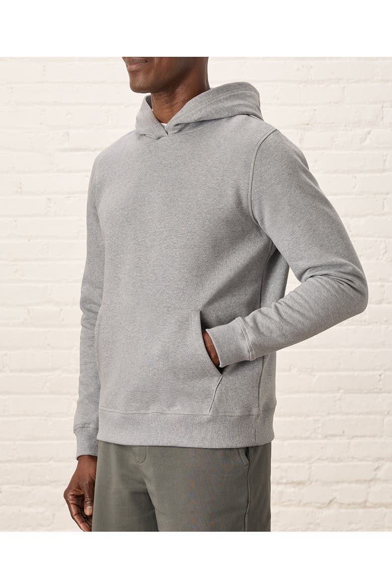 Organic Cotton Cloud Brushed Fleece Pullover Hoodie, Alternate, color, Heather Grey