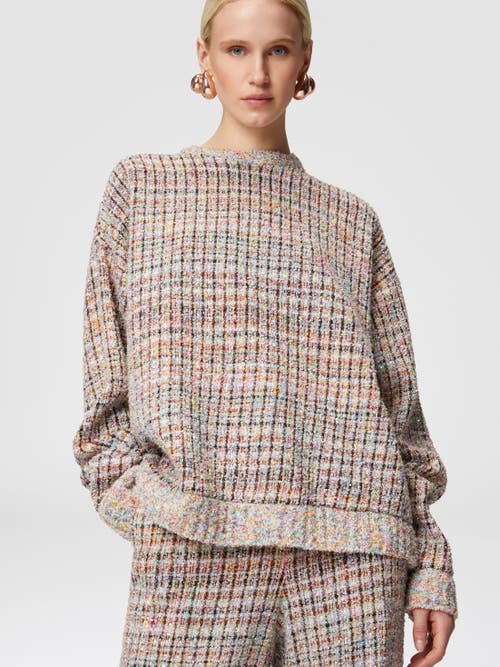 MISSONI MISSONI BOUCLÉ CHECKERED CREWNECK SWEATSHIRT WITH SEQUINS