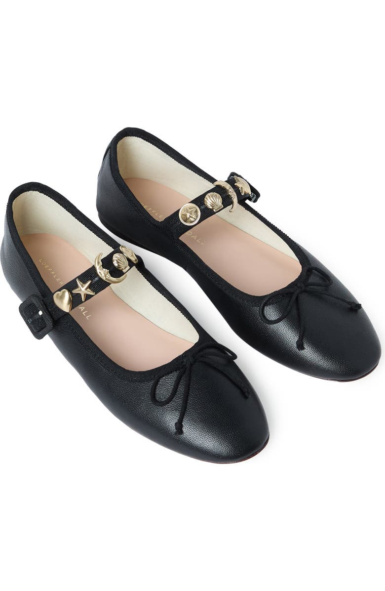 Loeffler Randall Chiara Mary Jane Flat, Alternate, color, Black/ Gold