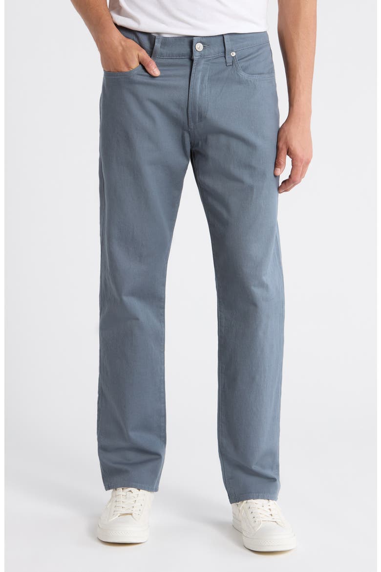 Elijah Relaxed Straight Stretch Cotton & Linen Pants, Main, color, STONE BLUE