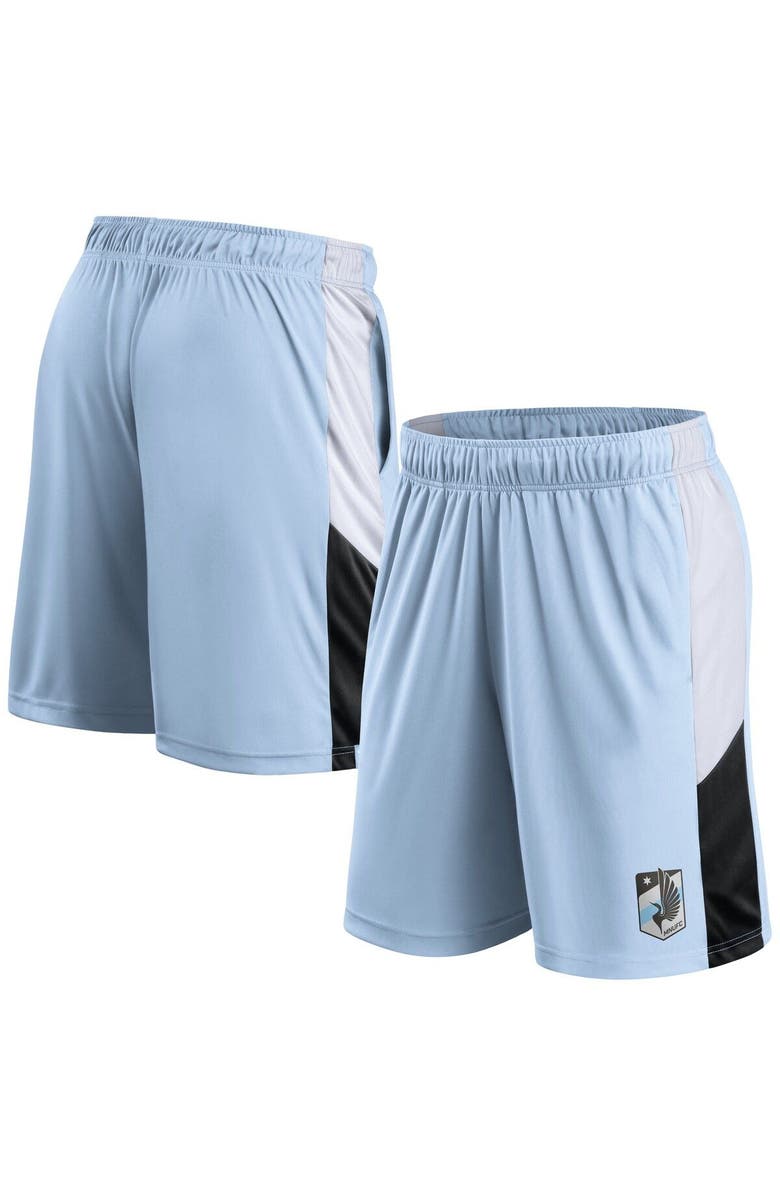 FANATICS Men's Fanatics Branded Light Blue Minnesota United FC Prep Squad Shorts, Main, color,
