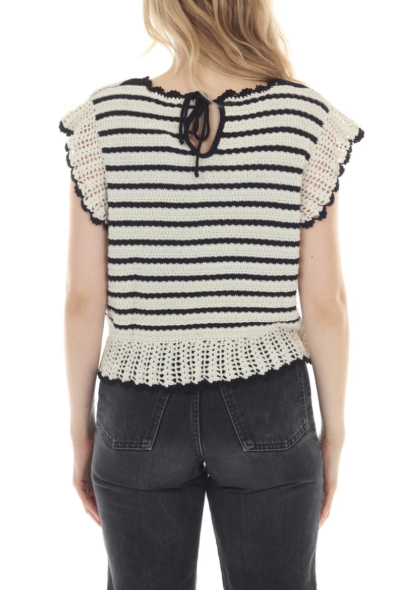Stripe Knit Top, Alternate, color, BLACK