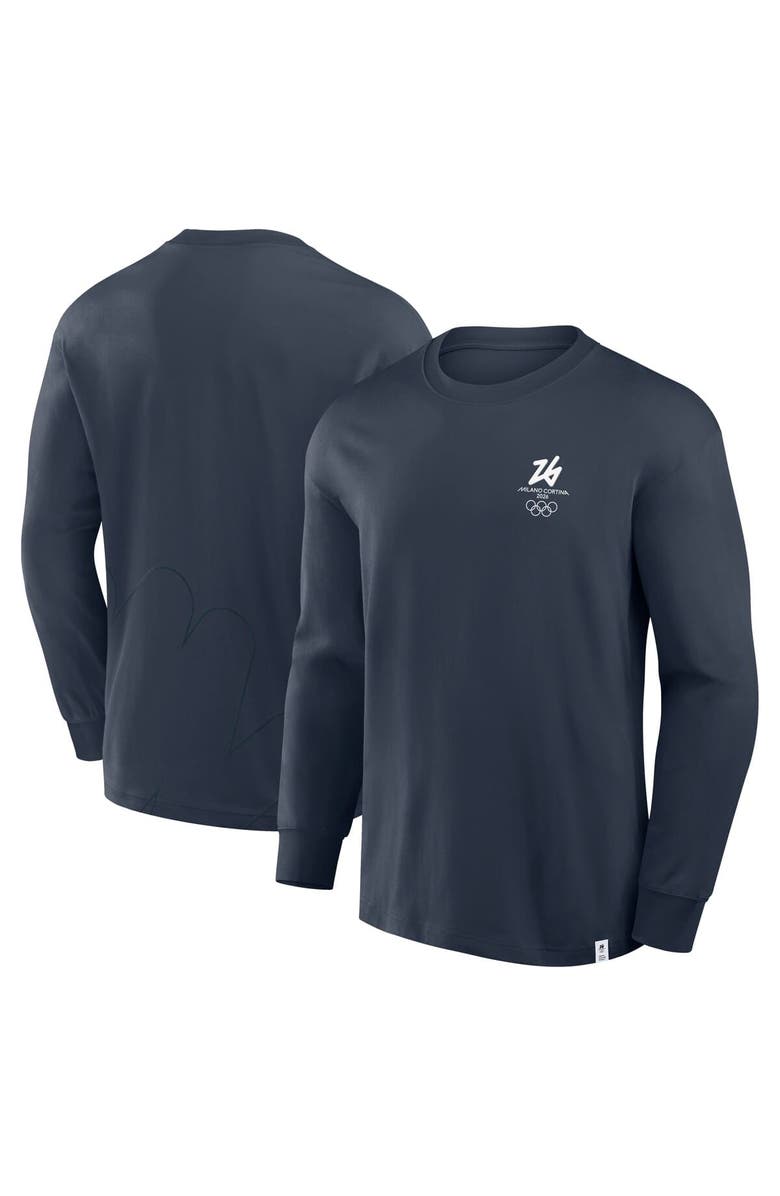 FANATICS Men's Fanatics Navy Milano Cortina 2026 Winter Olympics Long Sleeve T-Shirt, Main, color, Navy