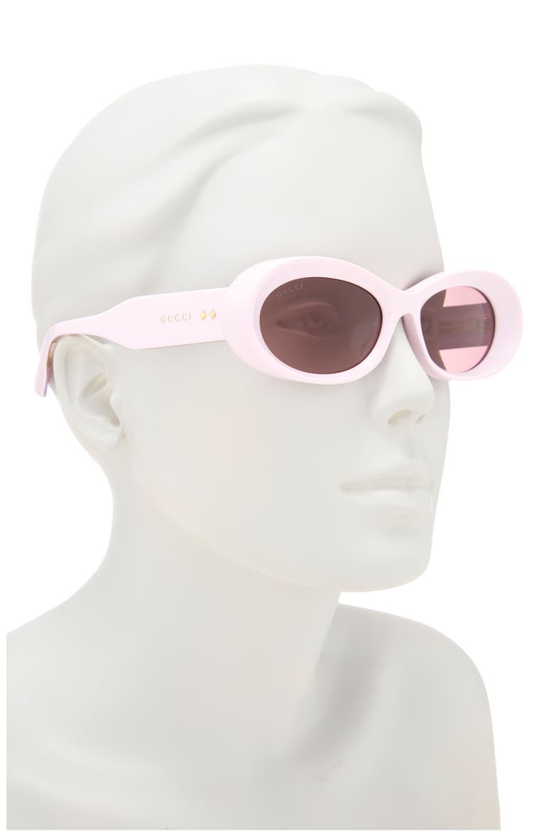 54mm Oval Sunglasses, Alternate, color, PINK PINK BROWN